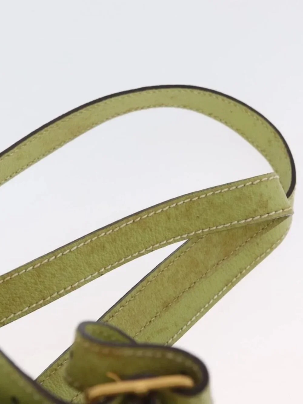 GUCCI Bamboo Backpack Suede Green Gold 003 2058 0030 Auth AMZ374